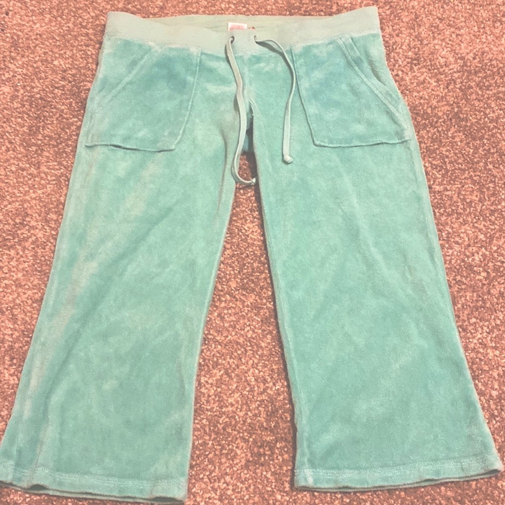 Teal Juicy Couture Terry Cloth Capris Petite..